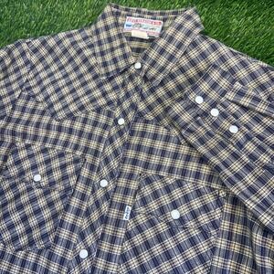Vintage Levi Strauss Sierra Humps Saddlery White Tab Sz L Shirt Pearl Snap Rare
